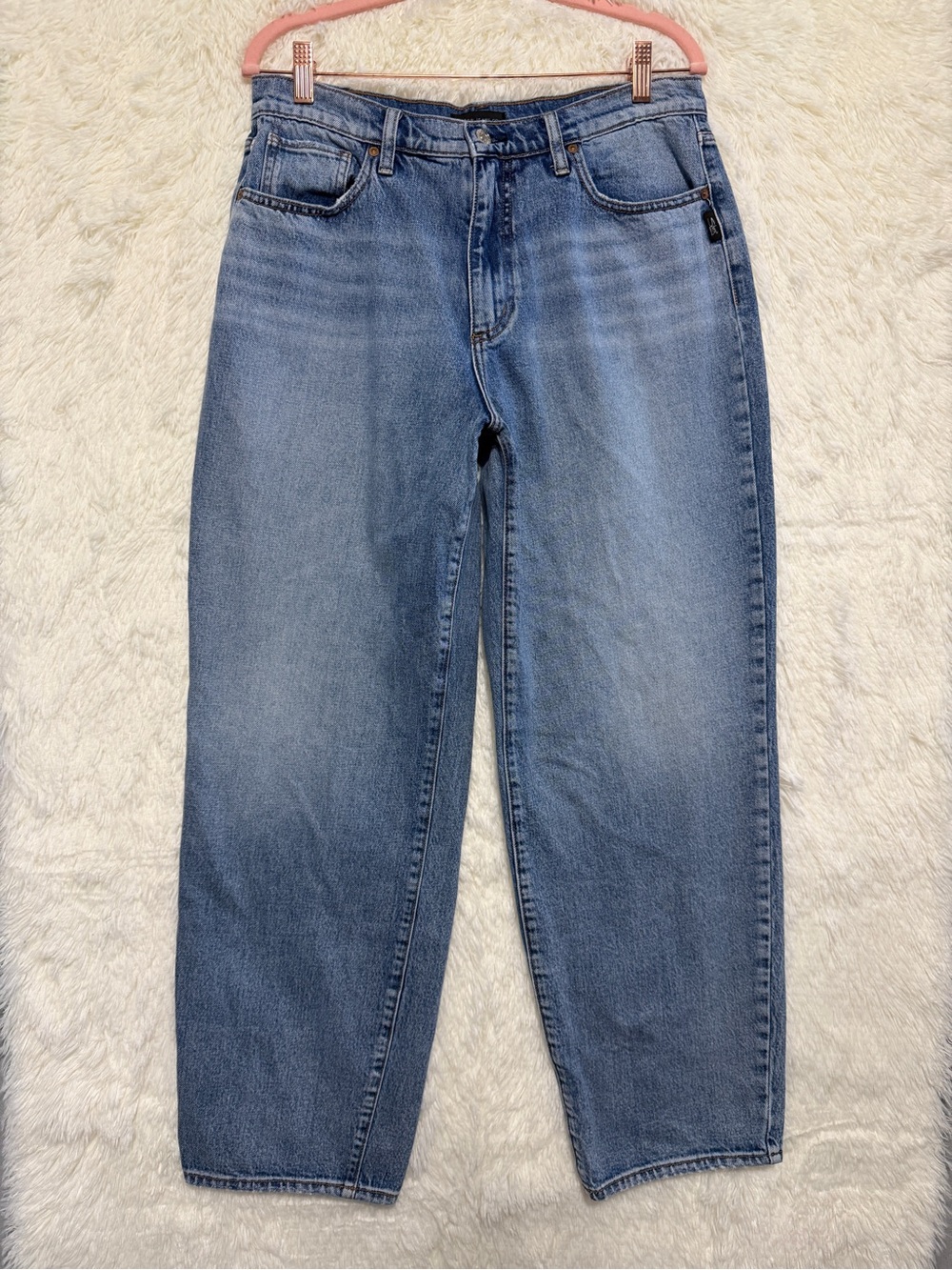 Silver Jeans Co Womens Dad Jeans Loose Fit High Rise Size 28/30 Light Wash Denim